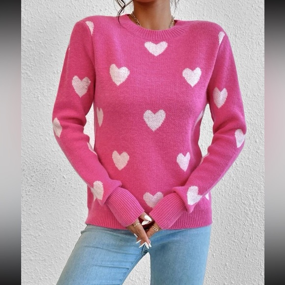 Heart Pattern Knitted Sweater ❤️ - Picture 4 of 5